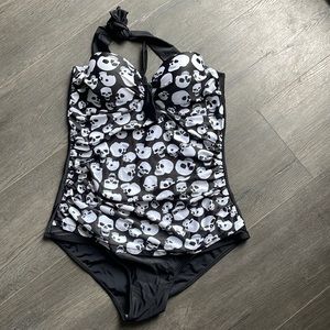 One piece skull bathing suit